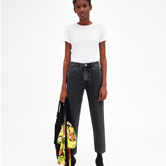 zara grey mom jeans